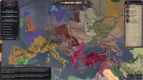 Settings are on display against a map